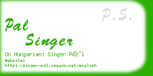 pal singer business card
